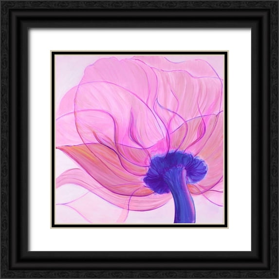 Joy, Julie 26x26 Black Ornate Wood Framed with Double Matting Museum Art Print Titled - Luminous Flower I I