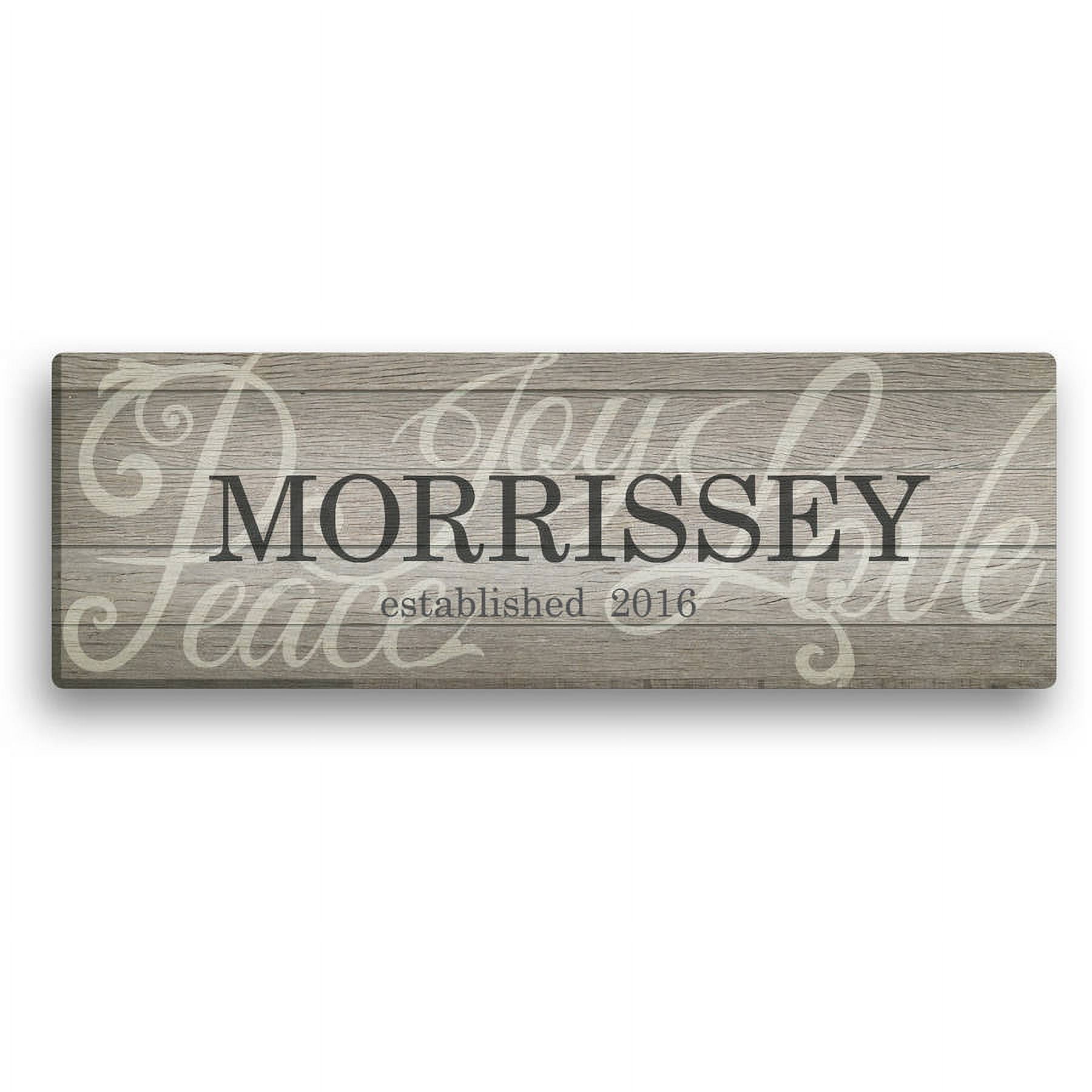 Joy, Love & Peace Personalized 6" x 18" or 9 x 27 Canvas