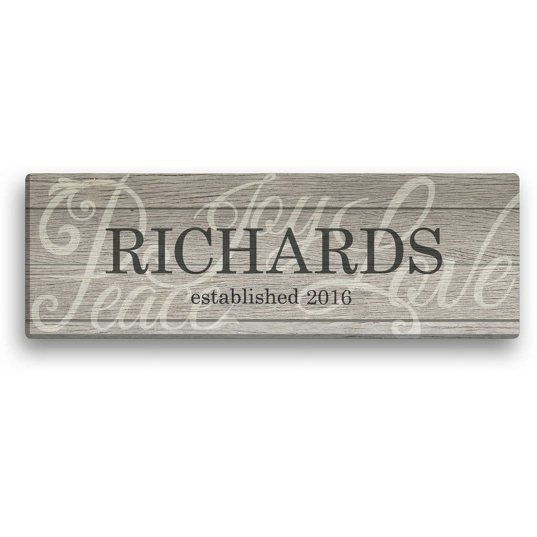 Joy, Love & Peace Personalized 6" x 18" or 9 x 27 Canvas