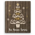thumbnail image 1 of Joy, Love, Peace Tree Personalized 11X14 Canvas, Brown, 1 of 1