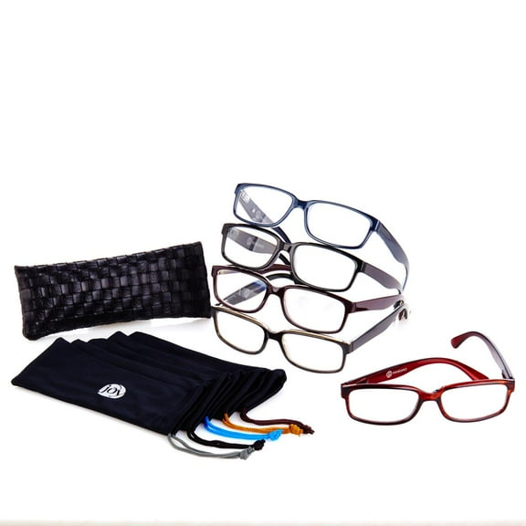 Joy Mangano 11PC MEN SHADES Readers (5 Frames and 6 Cases) 3.5M 558899 THF