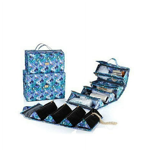 Joy Mangano Beauty Case 4 Piece Set ~ Organize It All ~ Four Cases!! Watercolor Floral