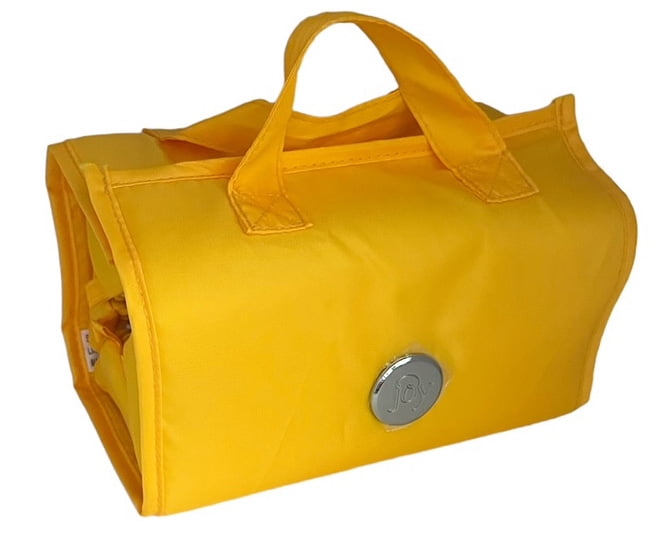Joy Mangano Medium Better Beauty Case Rollup Organizer Sunny Yellow