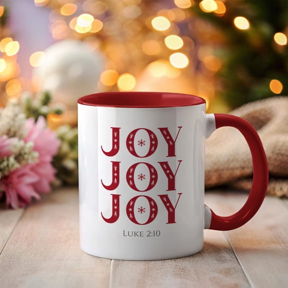 Joy Mug Joy to the Wor1ld, Luke 2 10, Joy Joy Joy H1oliday dE1cor Jesus is the ReaS1on cH1Ristmas gift bible verse mug cH1Ristian cH1Ristmas