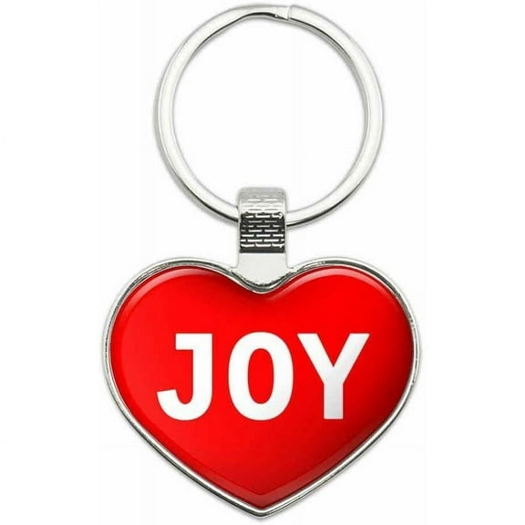 Joy - Names Female Metal Heart Keychain Key Chain Ring, Multiple Colors Available