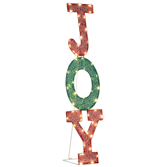 JOY Letter Sign Decoration - Lighted Home Scene Yard Sign Decor with Warm White Light - Indoor Outdoor Christmas Display for Lawn Garden - 47.2in Tall