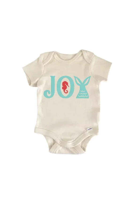 Joy Ocean Beach Chrismas- Baby Boy Girl Clothes Infant Bodysuit Cute Newborn Cute Baby Onesie, BABY BODYSUIT LAT 4424