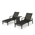 thumbnail image 1 of Joy Outdoor Aluminum Chaise Lounge Set with C-Shaped End Table, Black, 1 of 13