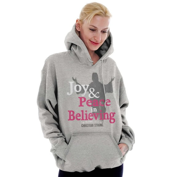 Joy Peace Believing Religious Hoodie Sweatshirt Women Men Brisco Brands M