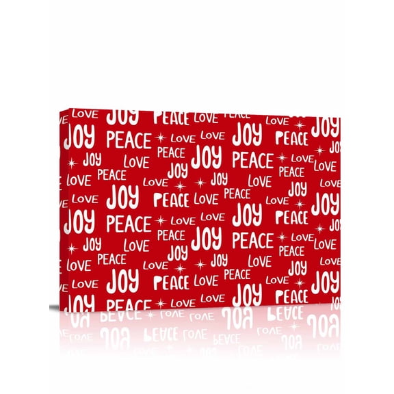 Joy Peace Canvas Print Wall Art Stars Letters Art Red Texture Pictures Painting Morden Artwork for Living Room Bedroom, Ready to Hang - 12"x16"