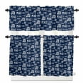 thumbnail image 1 of Joy Peace Kitchen Curtains and Valances Set, Stars Letters Art Blue Texture Rod Pocket Window Valance 18 Inch Window Curtain Panels for Living Room Bedroom Laundry, 27.5x36in, 3 Pieces, 1 of 7