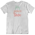 thumbnail image 1 of Joy Peace Love T-Shirt Gift for Mom, Dad, Grandma, Grandpa, Men and Women White, 1 of 8