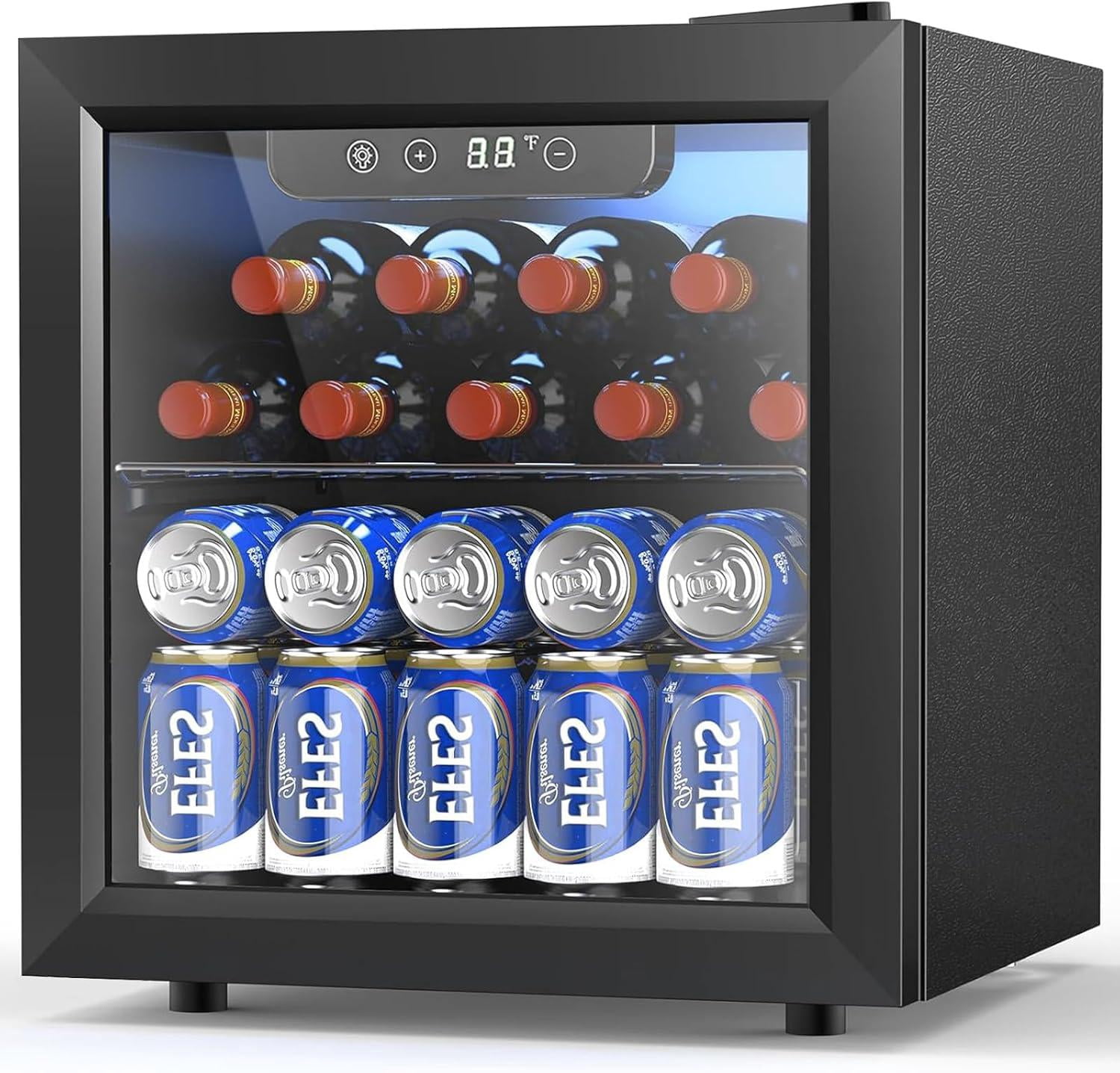 Joy Pebble 1.3 Cu.ft Beverage Refrigerator Cooler,55 Can 12 Bottle Mini ...