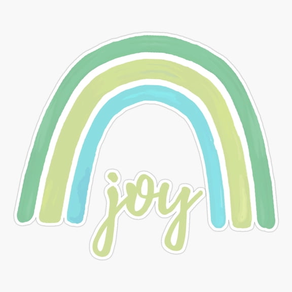 Joy Rainbow Blue and green watercolor Sticker