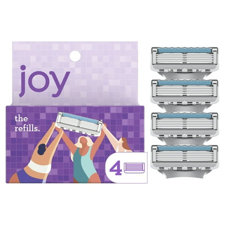 Joy Razor Blades Refill Cartridges for Women, Five Bladed, 4 Ct