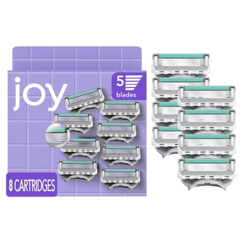 Joy razor blade cartridge refill for women, 8 blade refills