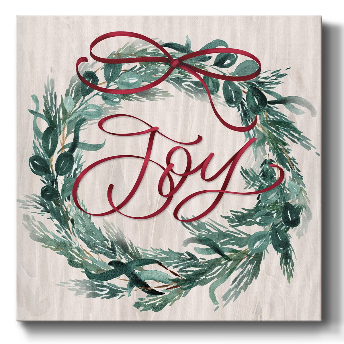 Joy Ribbon Wreath- Gallery Wrapped Canvas