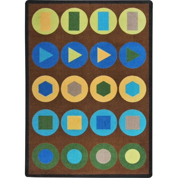 Kaleidoscope - Whimsical Area Rugs Encircled Rug - 5'4" x 7'8" Rectangle - Earthtone