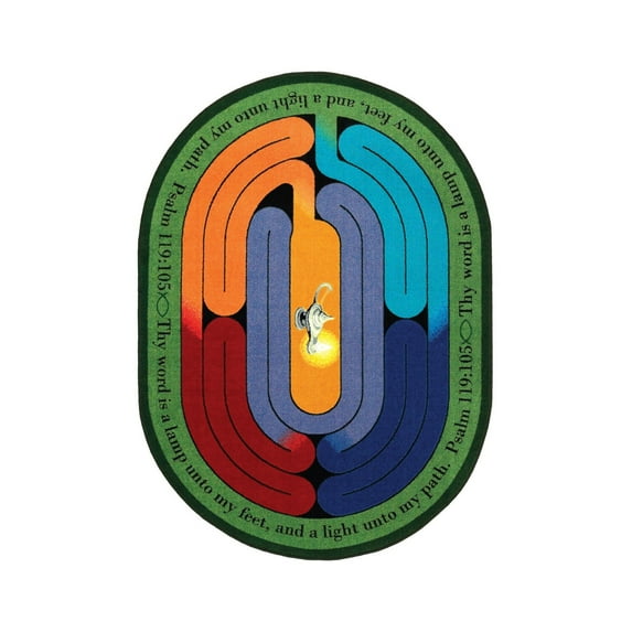 Pathway of Light 10'9" x 13'2" Oval area rug in color Multi