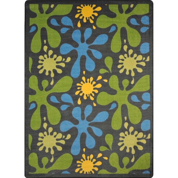 Joy Carpets Kid Essentials Splat 10'9" x 13'2" Area Rug in Color Gray