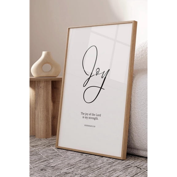 Joy Scripture Wall Art, Unframed Paper Poster 8x10in
