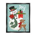 thumbnail image 1 of Joy Smiling Snowman Holiday Deer Holiday Graphic Art Jet Black Framed Art Print Wall Art, 1 of 6