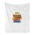 thumbnail image 1 of Joy Soft Flannel Fleece Throw Blanket, Inspirational Words Finding Joy in Ordinary Trees with Bird Environment Design Print, Cozy Plush for Indoor and Outdoor Use, 50" x 70", Multicolor, by Ambesonne, 1 of 5