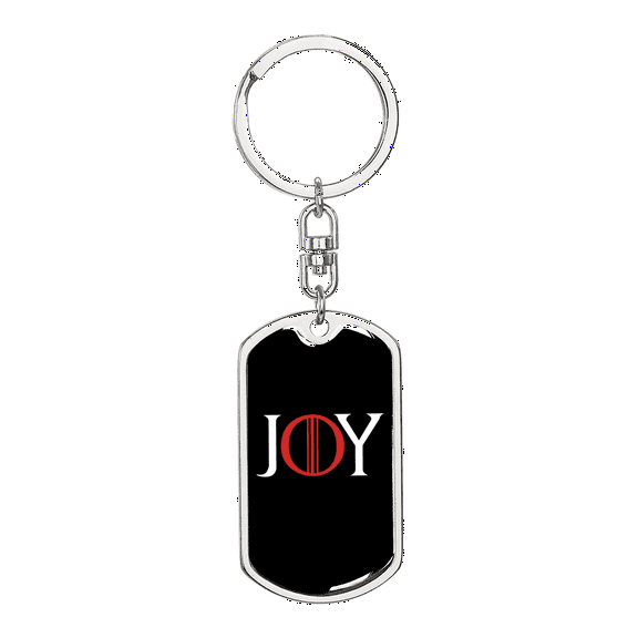 Joy Stainless Steel or 18k Gold Premium Swivel Dog Tag Keychain
