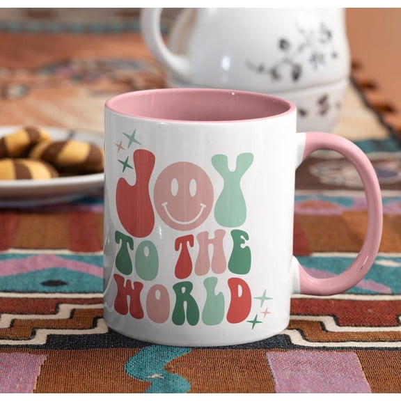 Joy To The Wor1ld R 70s StY1Le Ceramic Mug