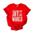 thumbnail image 1 of Joy To The World Block Distressed - Women's Short Sleeve Graphic T-Shirt, 1 of 11