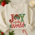 thumbnail image 1 of Joy To The World Embroidered Sweatshirt, Merry Christmas Embroidery Shirt, Christmas Jesus Shirt Idea, Religious Design, Winter Gift, 1 of 5