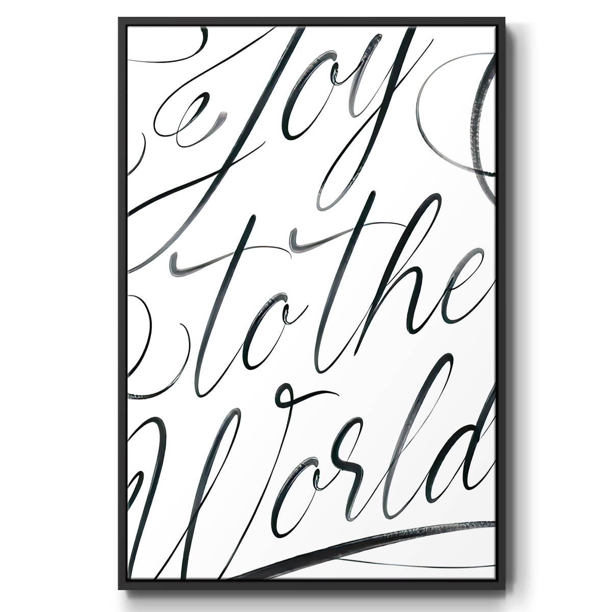 Joy To The World - Framed Gallery Wrapped Holiday Canvas - 17 x 25 - Black Frame