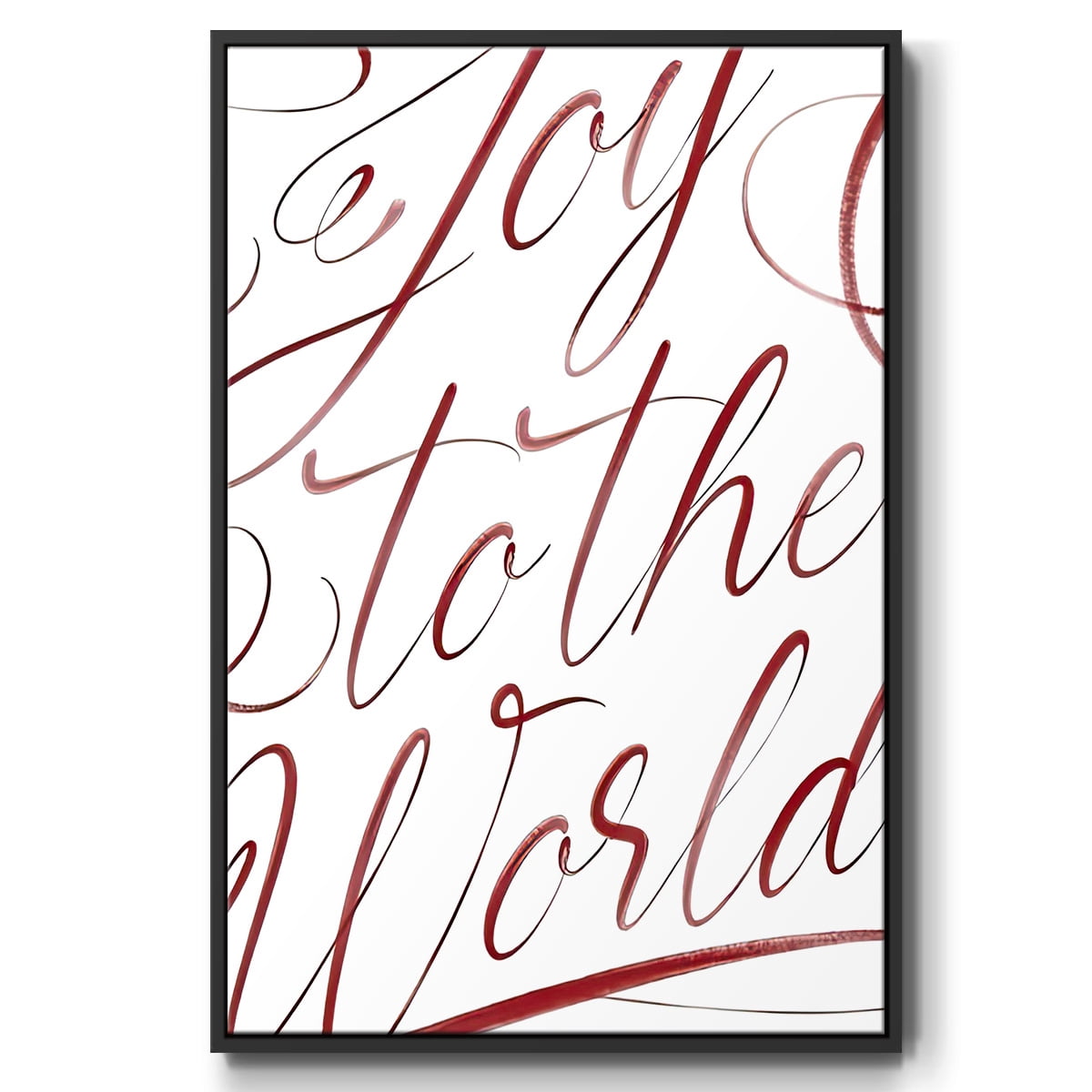 Joy To The World - Framed Gallery Wrapped Holiday Canvas - 17 x 25 - Black Frame