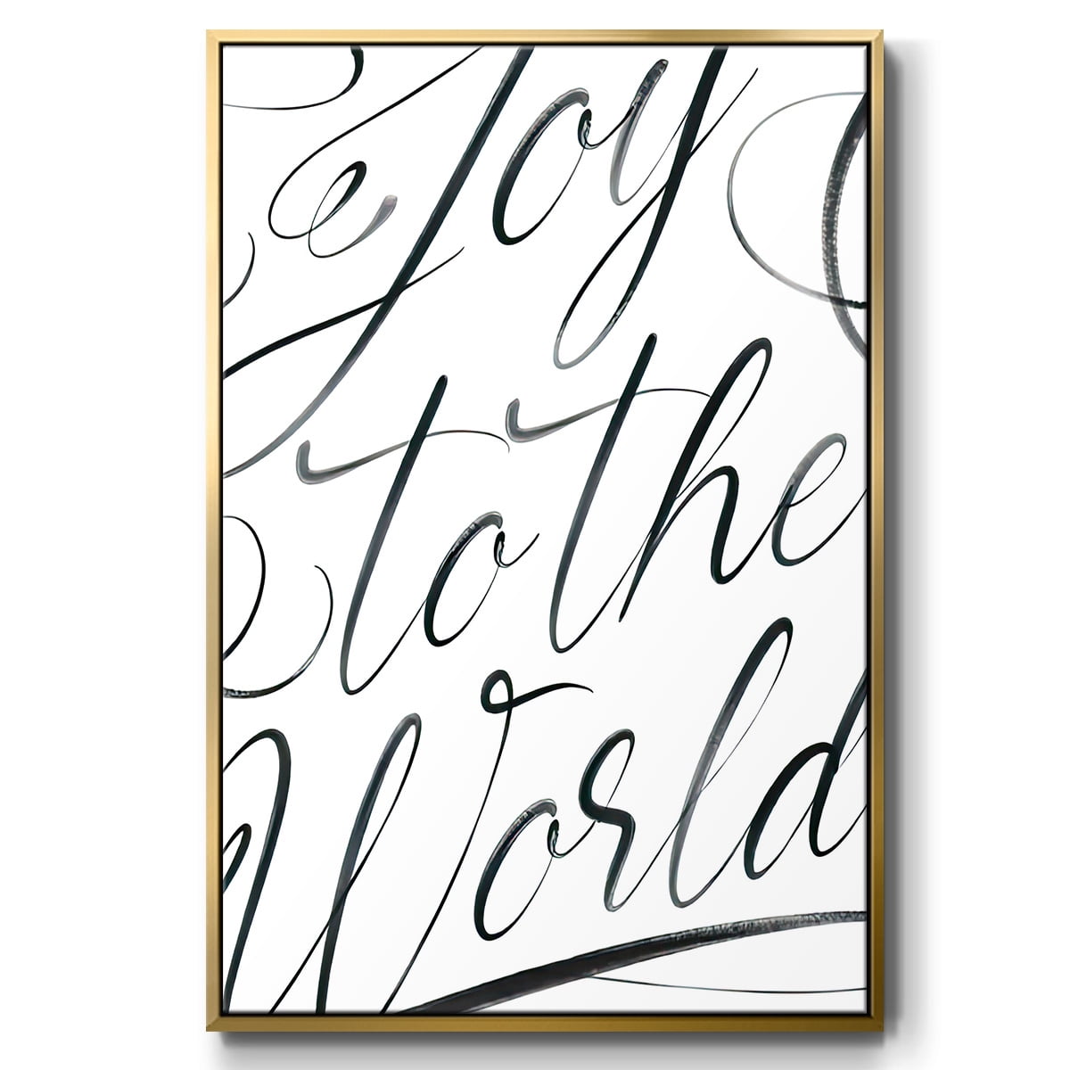 Joy To The World - Framed Gallery Wrapped Holiday Canvas - 17 x 25 - Gold Frame