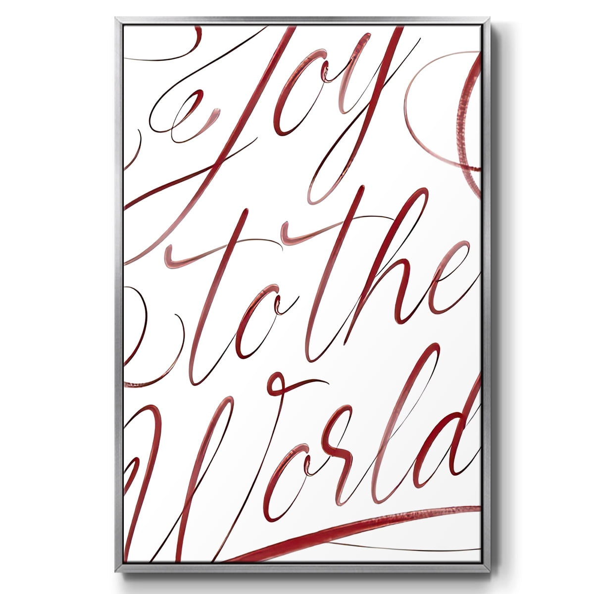 Joy To The World - Framed Gallery Wrapped Holiday Canvas - 17 x 25 - Silver Frame