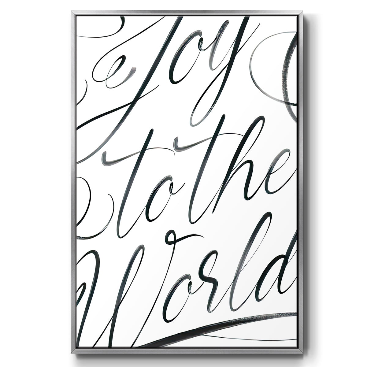 Joy To The World - Framed Gallery Wrapped Holiday Canvas - 17 x 25 - Silver Frame