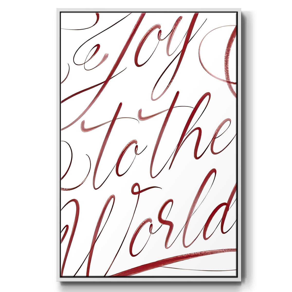 Joy To The World - Framed Gallery Wrapped Holiday Canvas - 17 x 25 - White Frame