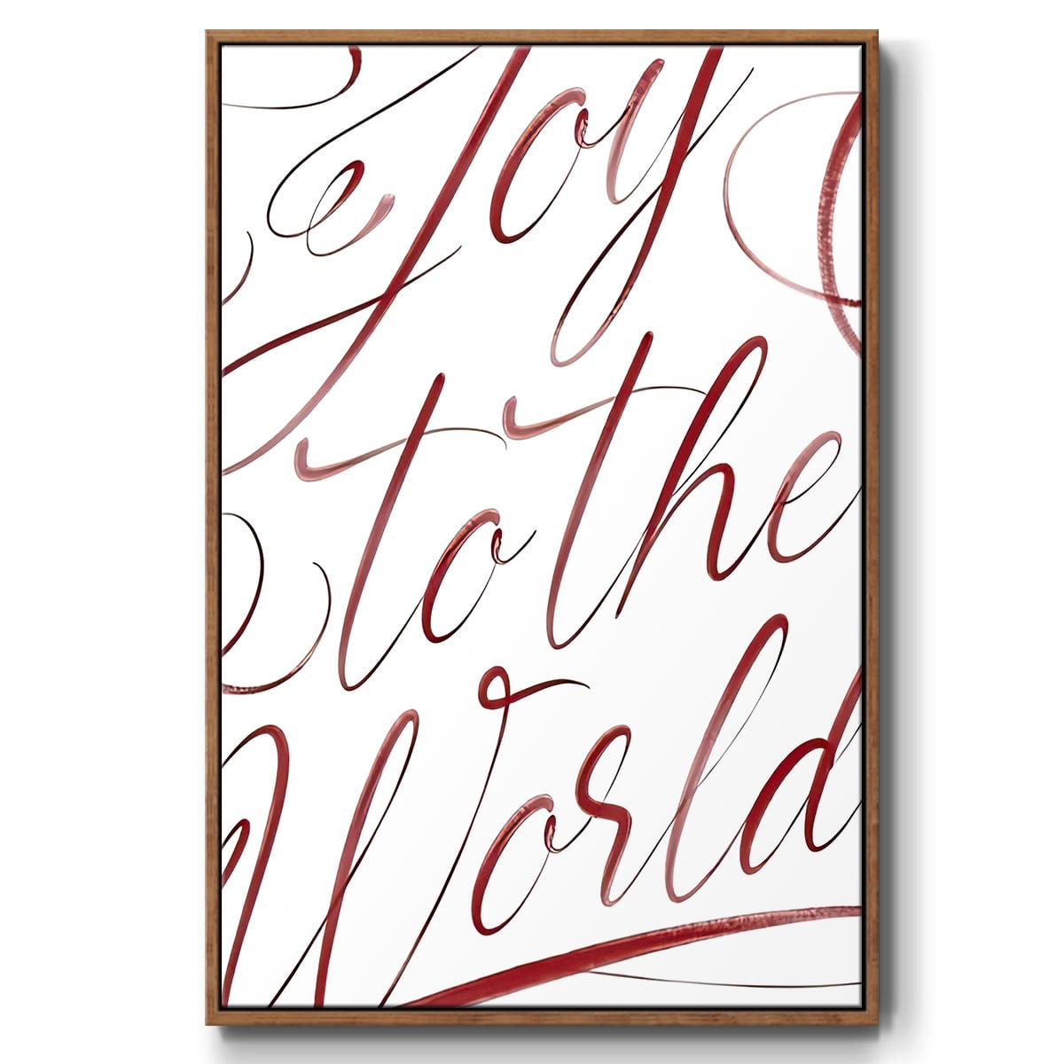 Joy To The World - Framed Gallery Wrapped Holiday Canvas - 25 x 37 - Rosewood Frame