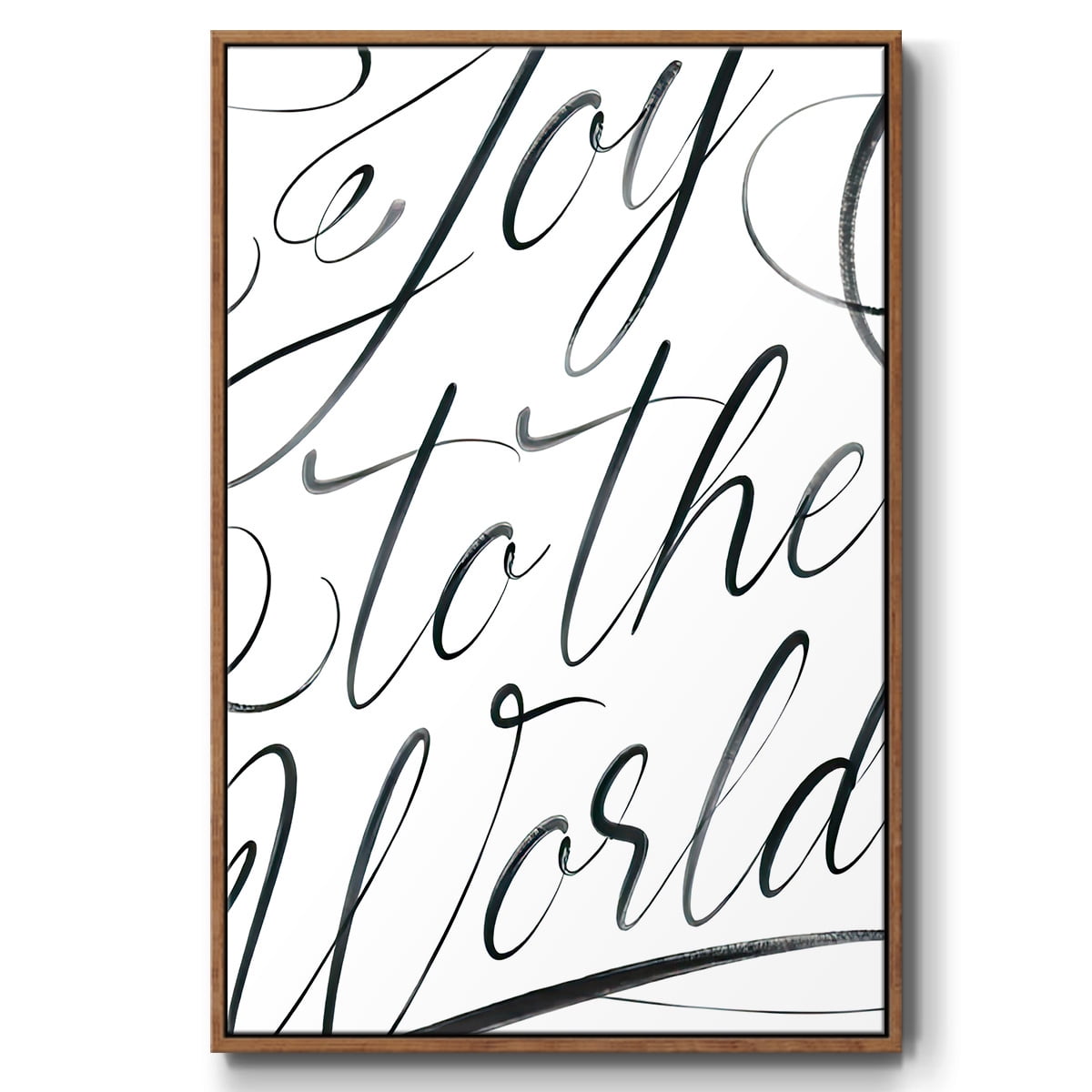 Joy To The World - Framed Gallery Wrapped Holiday Canvas - 25 x 37 - Rosewood Frame
