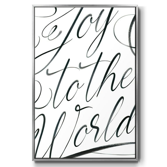 Joy To The World - Framed Gallery Wrapped Holiday Canvas - 25 x 37 - Silver Frame