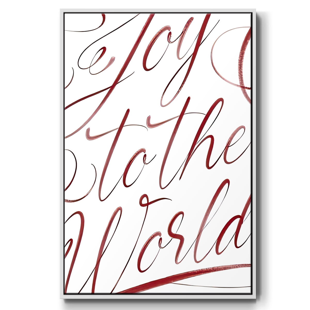Joy To The World - Framed Gallery Wrapped Holiday Canvas - 25 x 37 - White Frame