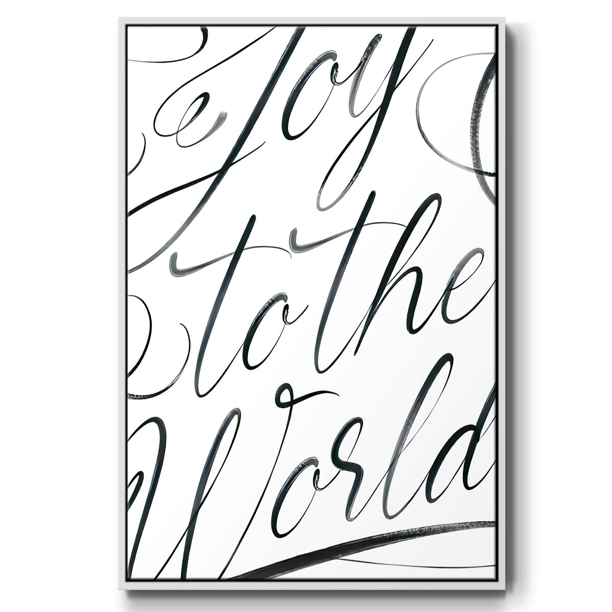 Joy To The World - Framed Gallery Wrapped Holiday Canvas - 27 x 41 - White Frame