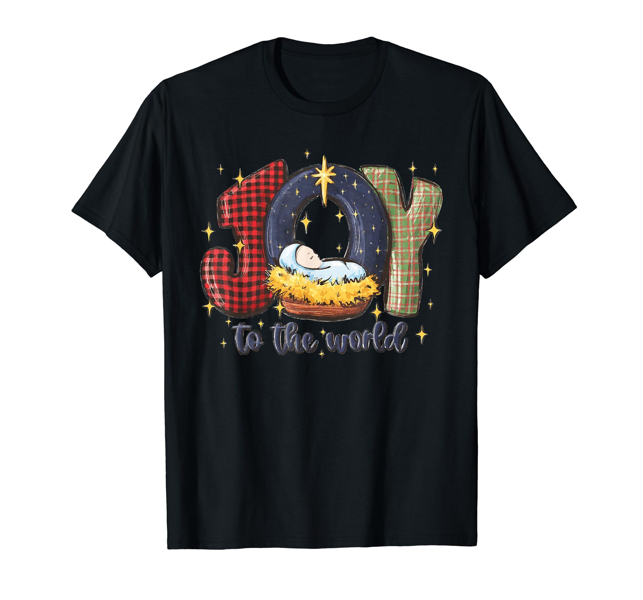 Joy To The World Nativity Christmas Baby Jesus Manger T-Shirt - Walmart.com