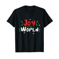 thumbnail image 1 of Joy To The World Poinsettia Leave Flower Christmas Black T-Shirt, 1 of 5