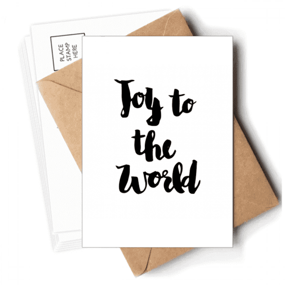 Joy To The World Quote Style Postcards Envelopes Blank Note Cards Mailing