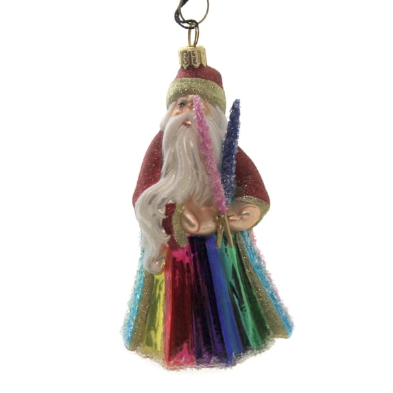 Joy To The World Rockin Candy Santa Ornament Glitterazzi Rainbow Zkp3317rc
