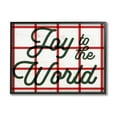 thumbnail image 1 of Joy To The World Tartan Phrase Holiday Graphic Art Black Framed Art Print Wall Art, 1 of 7