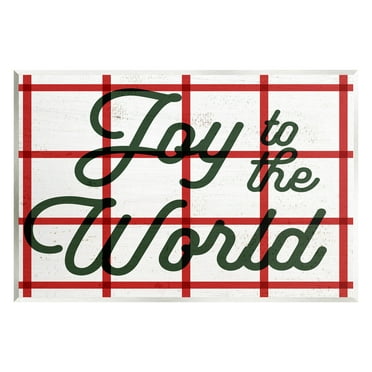 Joy To The World Tartan Phrase Holiday Graphic Art Unframed Art Print Wall Art