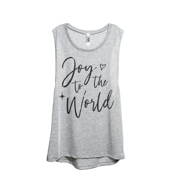 Joy To The World Women's Fashion Sleeveless Muscle Workout Yoga Tank Top Sport Grey X-Large