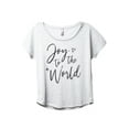 thumbnail image 1 of Joy To The World Women's Fashion Slouchy Dolman T-Shirt Tee Heather White Large, 1 of 3